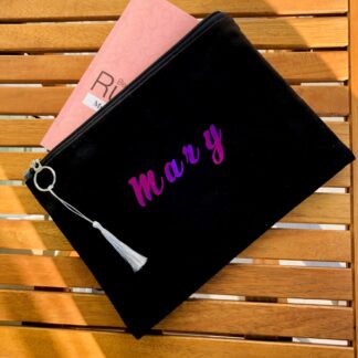 personalized bridesmaid clutch bag